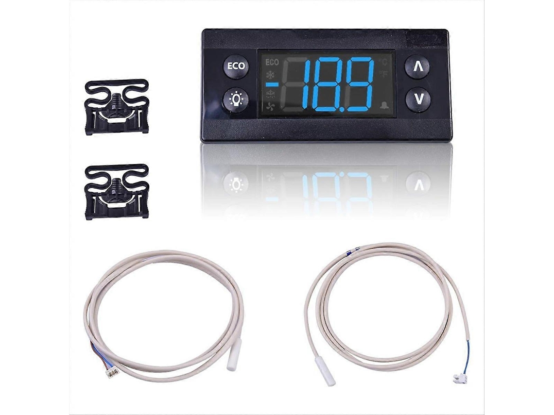 Kit Controlador De Temperatura Com Sensor, Metal E Plástico, Programável, Compatível Com Unidades Comerciais