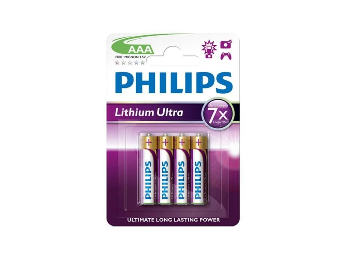 Bateria. Aaa Lítio. Phillips. Fr03lb4a/10. Philips