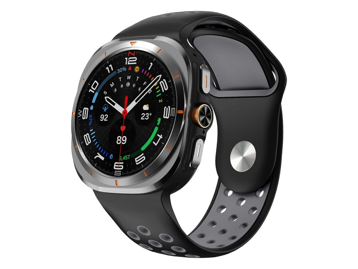 Pulseira De Silicone Com Fecho Reverso E Dois Furos Redondos Em Cores Diferentes Para Samsung Galaxy Watch Ultra 47mm / Ultra 2025