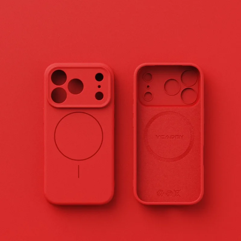 Capa De Silicone Líquido Para Iphone 14 (vermelha), Compatível Com A Função Magnética Magsafe, Protege A Lente.