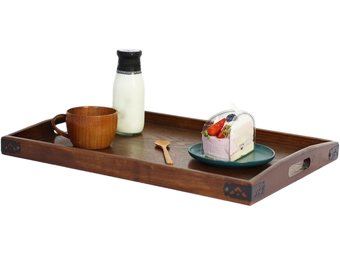 Bandejas De Madeira Decorativas, Organizador Retangular Para Guardar Pratos | Bandeja Decorativa Mod Gokoco