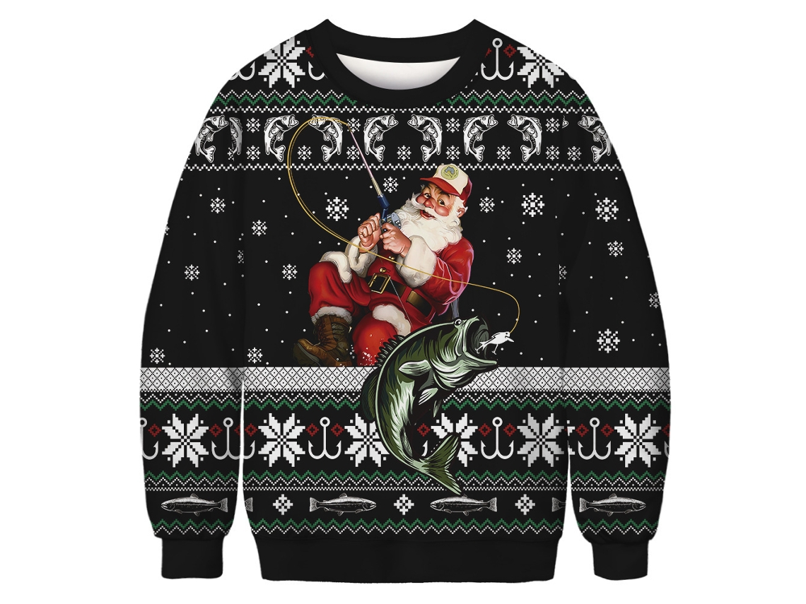 Roupas de Natal com Decote Redondo Manga Comprida Pulôver Moletom Roupa de Casal M