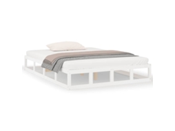 Estrutura de Cama 140x200 Madeira Maciça Branco MAISON EXCLUSIVE
