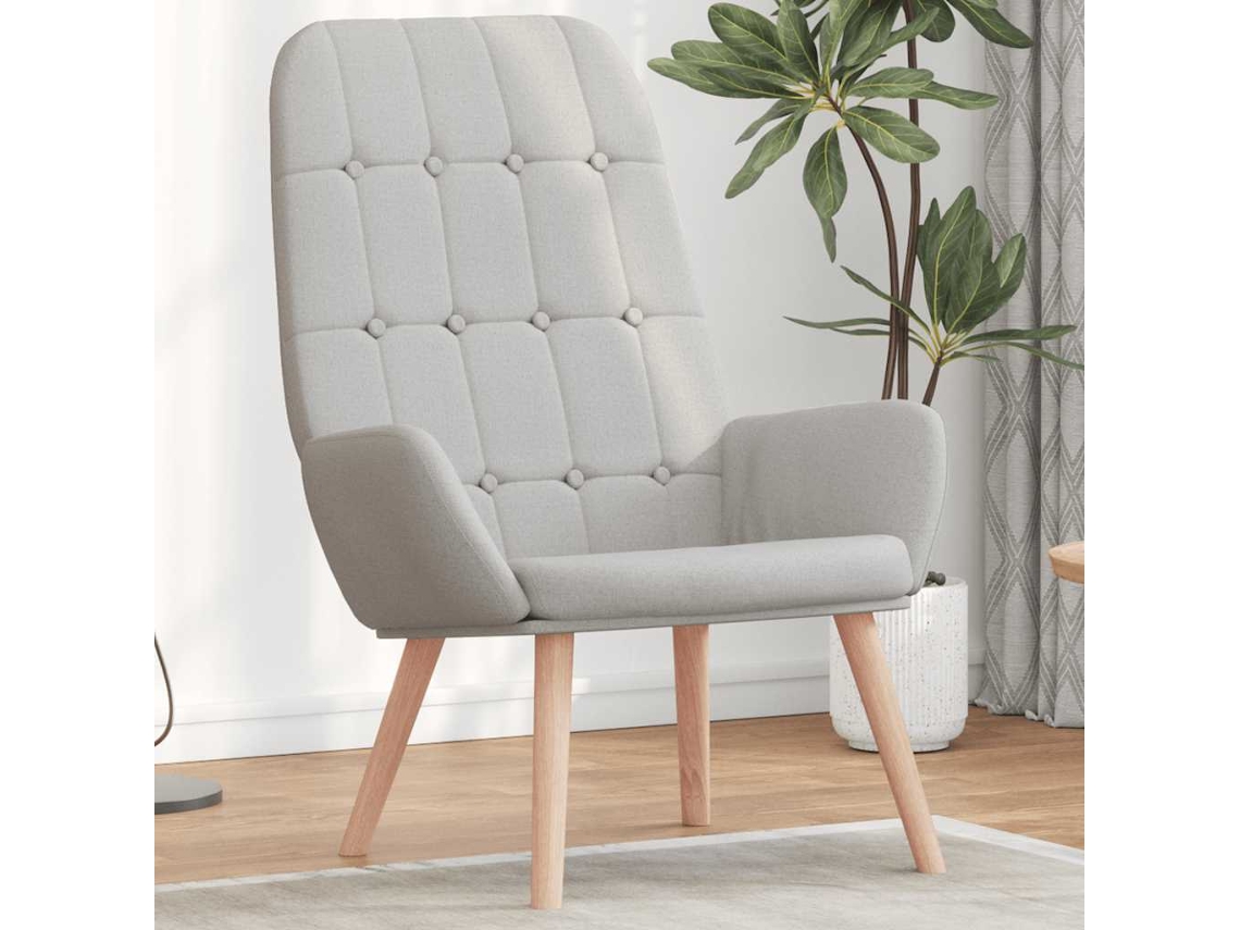 Vidaxl Cadeira De Descanso Tecido Cinzento Nuvem