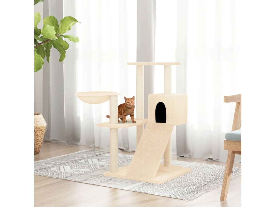 Vidaxl Árvore C/ Postes Arranhadores Sisal 82 Cm Cor Creme