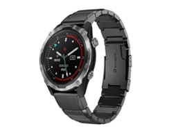 Pulseira De Relógio Lurelia Para Garmin Descent Mk 2 26 Mm Tartaruga Shell Aço Inoxidável Preto