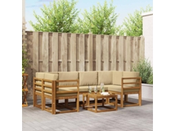 Vidaxl Conjunto De Sofás Para Exterior 7 Pcs Natural E Bege