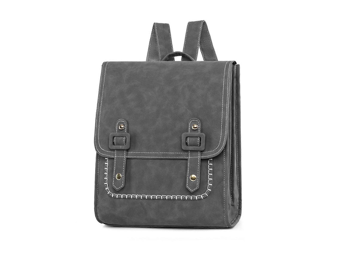 Mochila Escolar De Couro Pu Moderna, Mochila Universitária Para Estudantes Adolescentes, Meninos E Meninas, Mochila Casual Para Viagens, Cinza