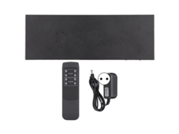Divisor/conmutador multimedia HDMI com interface 4x2, compatível com 4K, 2K, 3D e 1080p, com controle remoto e adaptador de corrente