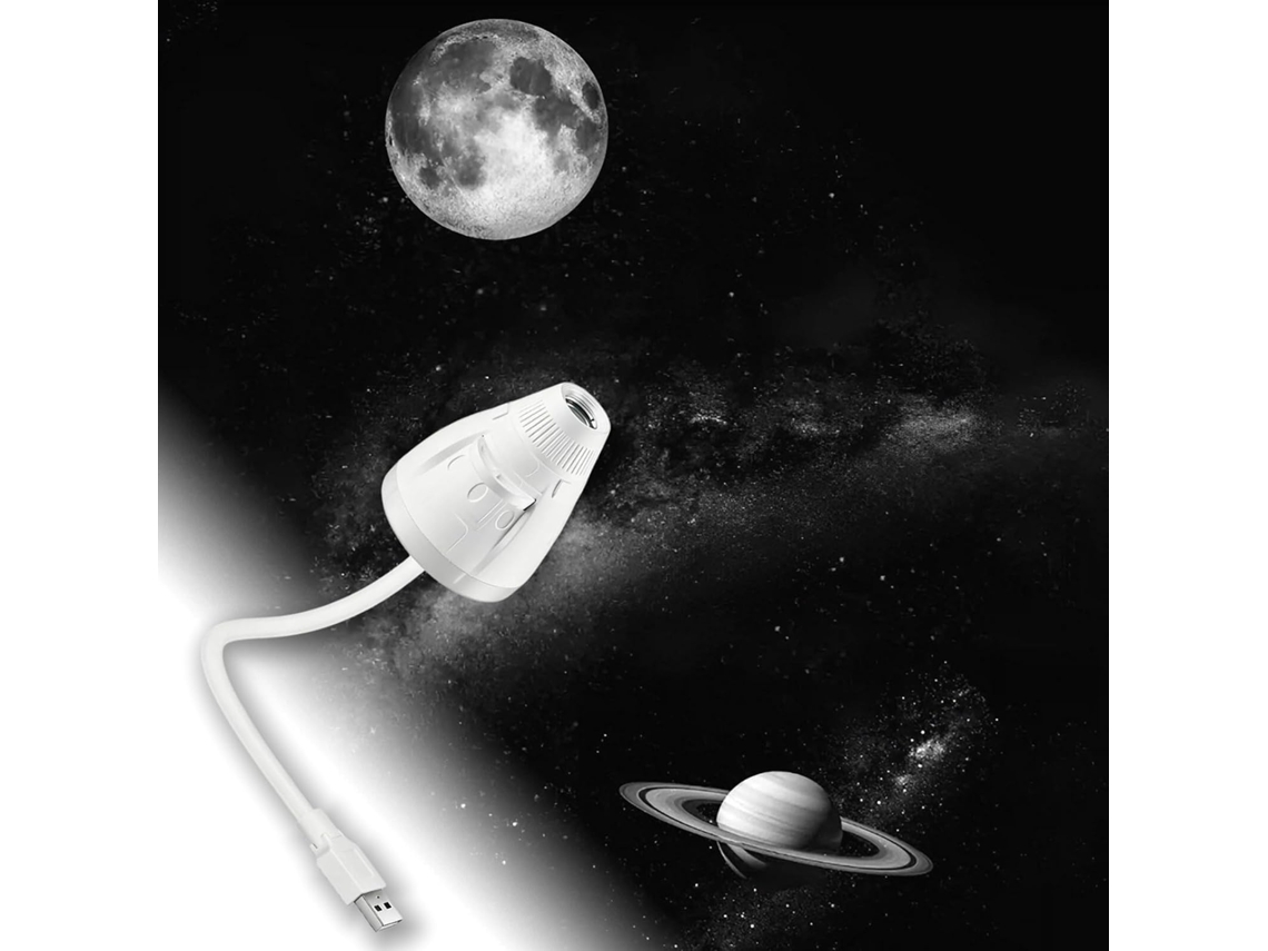 Projetor de galáxias com luz noturna, películas de projeção deslizantes USB,