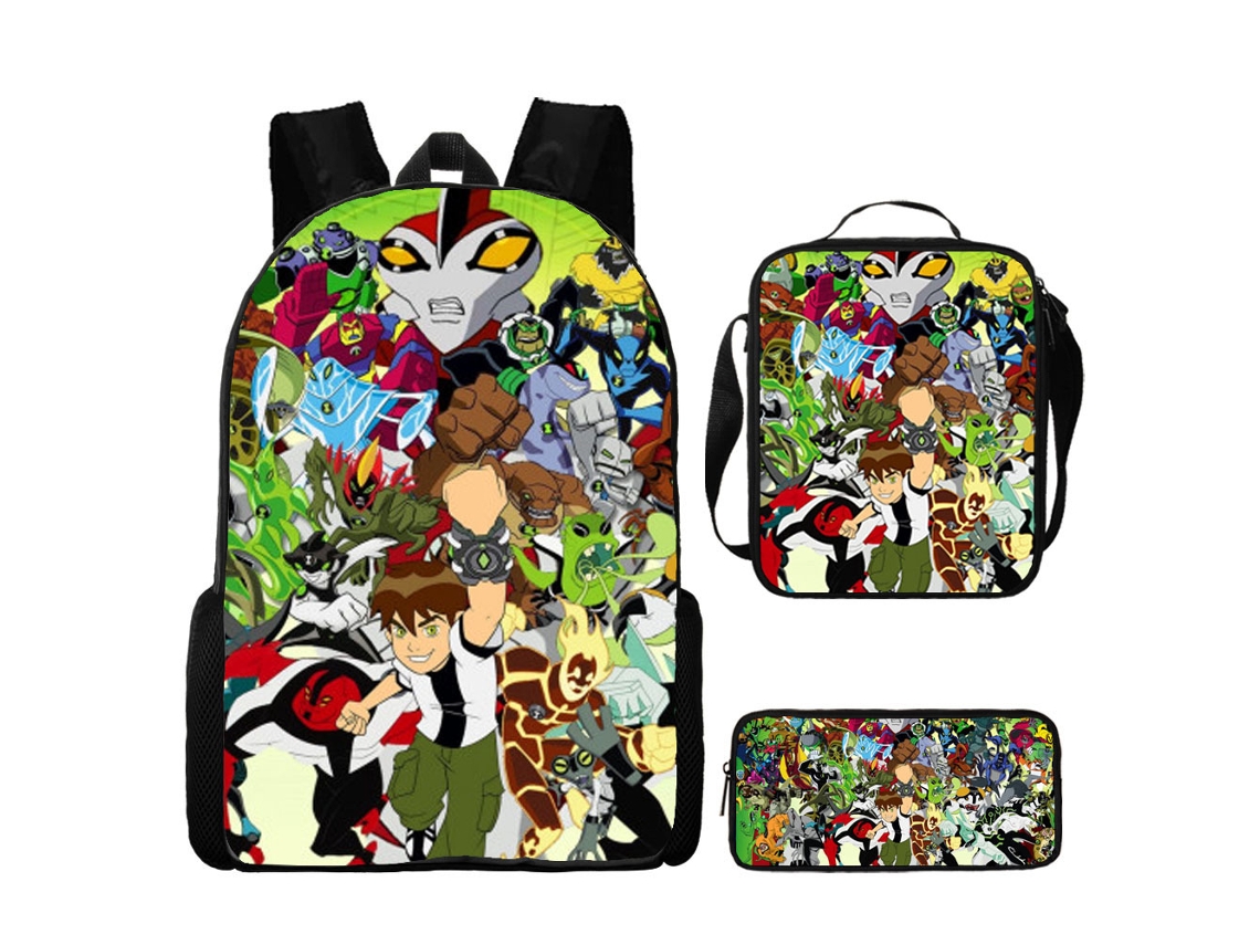 KOHREE Conjunto de Três Peças de Mochila Escolar Hacker Adolescente