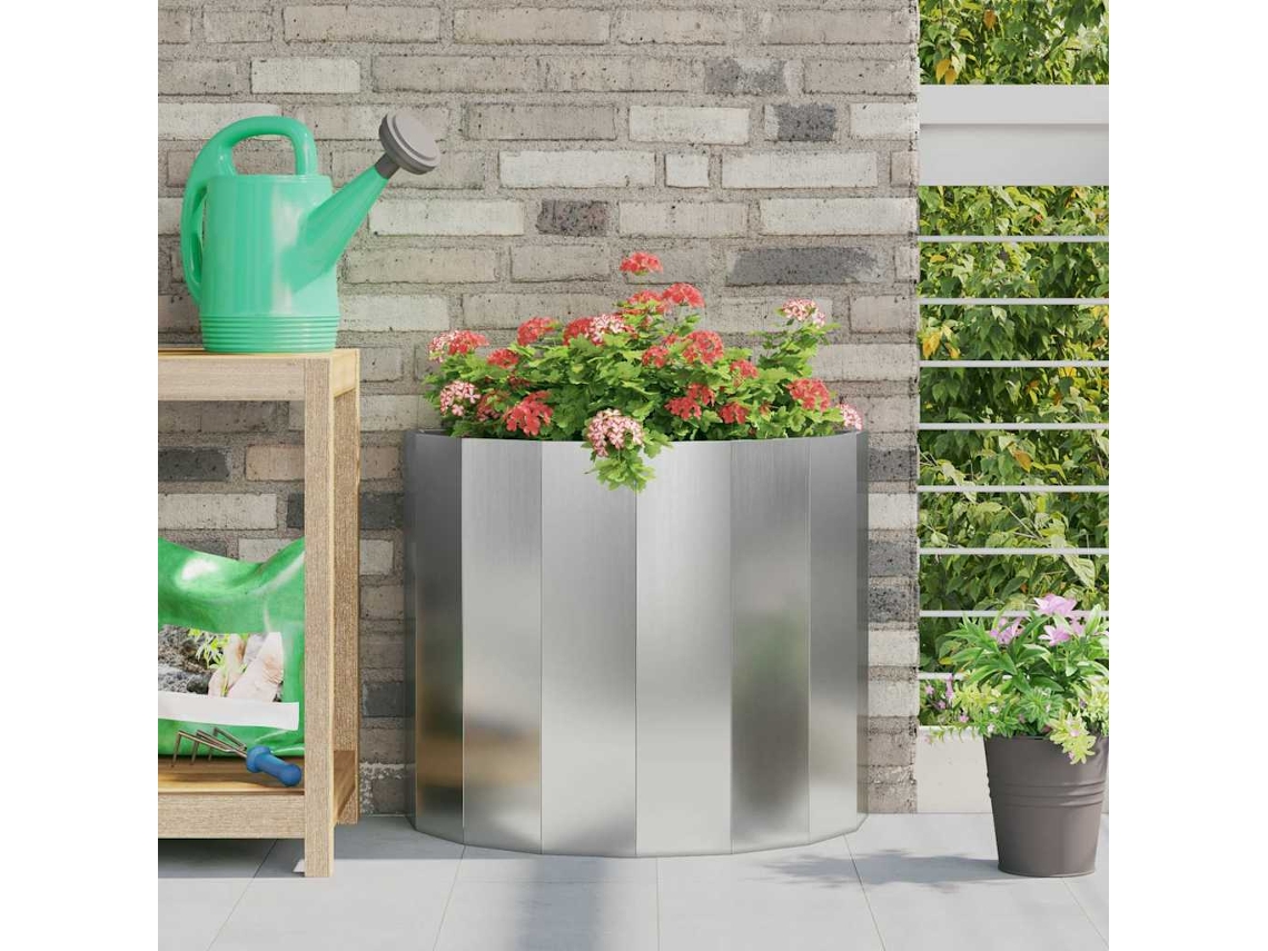 Vidaxl Floreira Prateado 60 X 30 X 50 Cm Aço Galvanizado