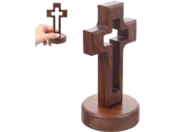 Madeira Artesanal Estável Nogueira Preta Decoração Religiosa Escritório Ornamento Cristão Compacto Estar GOKOCO
