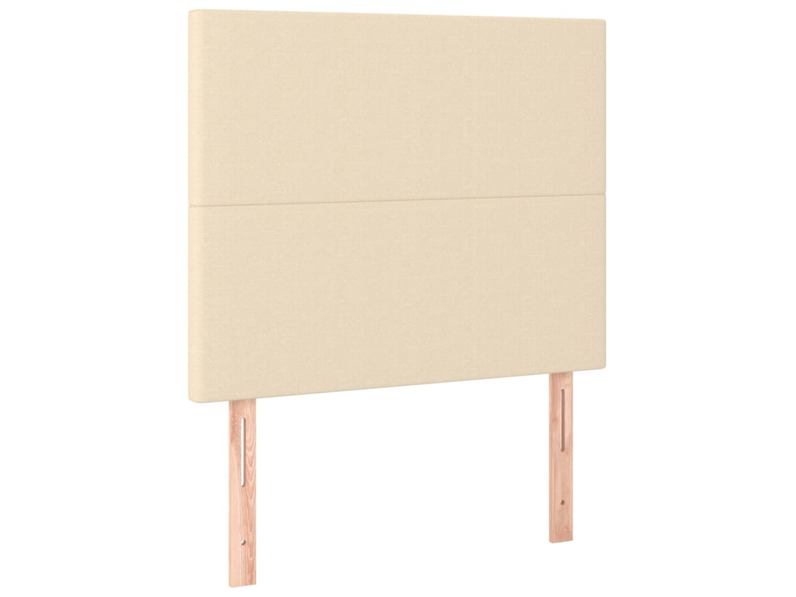 Conjunto 2 Cabeceira VIDAXL Creme Tecido (80x5x128 cm)