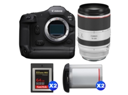 Eos R1 + Rf 70 200mm F/2.8 L Is Usm + 2 Sandisk 64gb Extreme Pro Cfexpress Type B + 2 Canon Lp e19 + Ebook Pricedirect CANON