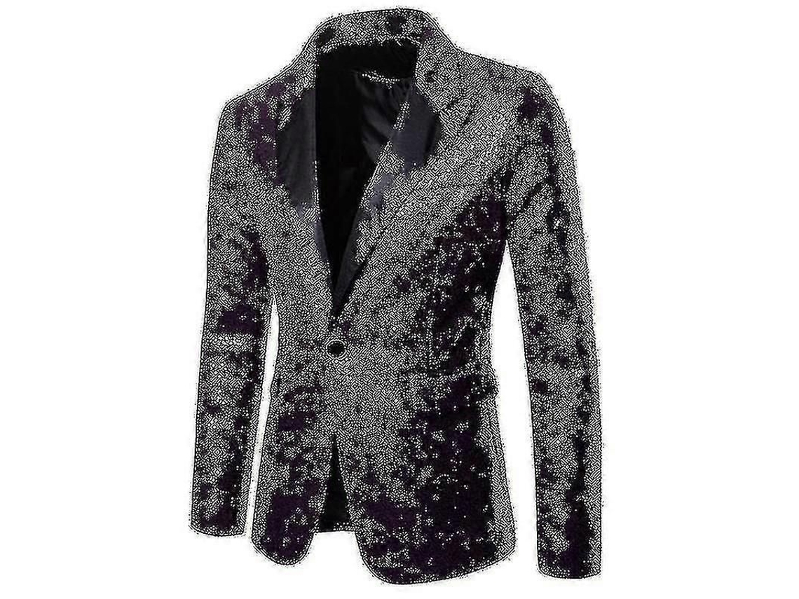 Chaqueta de traje para Homem com strass roxo, para casamentos e festas, tamanho M | S/MARCA