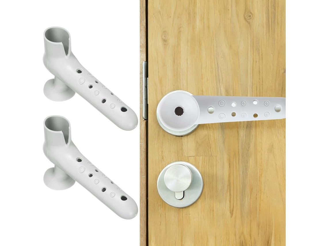 Magiclulu 2 Unidades De Protetor Maçaneta Porta Em Silicone Cinza Com Ventosa Para Maior Segurança