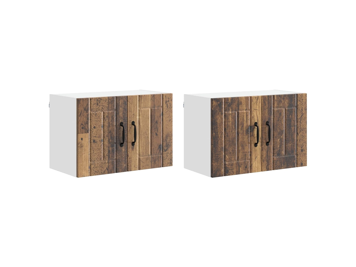 Conjunto de 2 Armários de Parede para Cozinha com Porta Madeira Antiga MAISON EXCLUSIVE