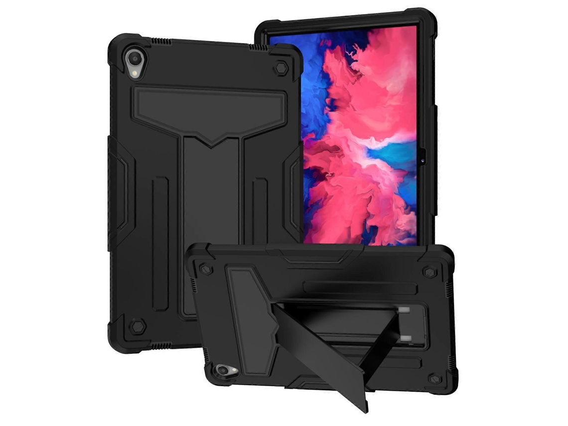 Capa Protetora Plana De Pc + Silicone Com Suporte Em Formato De T, Cor Contrastante E Resistente A Impactos, Para Lenovo Tab P11 (tab-j606f).