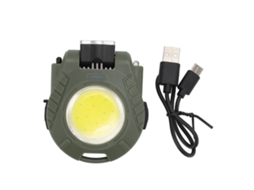 Lanterna Cob Pequena Base Magnética 500 Lm IpX5 Luz Trabalho Chaveiro Verde | S/MARCA