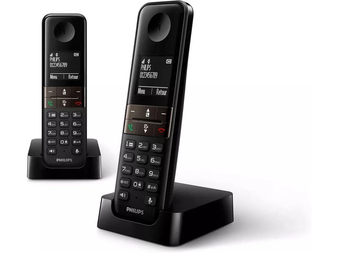 Telefone Fixo Philips Duo D4702B/34 Preto (Outlet Caixa Aberta )