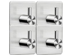 Ganchos Adesivos Prata 4 Pcs ZYBLSSBB