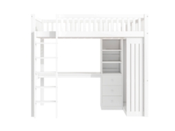 Cama Alta Mobrio Madeira Branco (90x200)