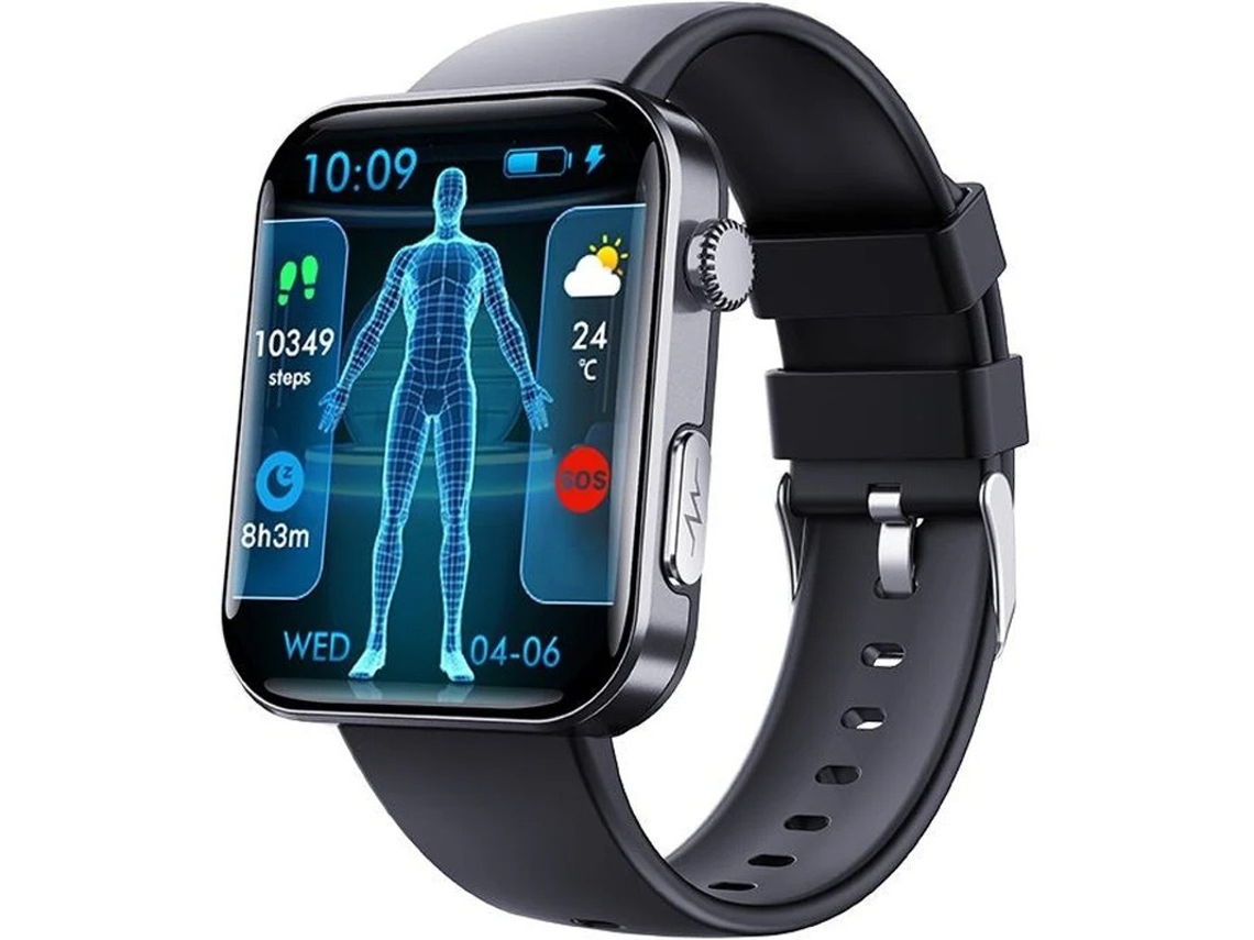 Smartwatch 2.1 Polegadas Tela Bluetooth Chama Health Monitoring Ip67 À Prova D Água Preto Bestvite