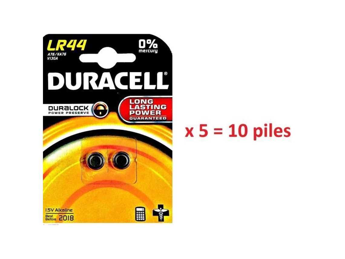 10 Baterias Botão Lr44 DURACELL Lith 1.5V Dlc 2018