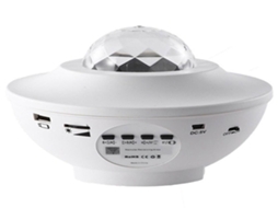 Lurelia Projetor Galáxia Com Coluna Bluetooth, Controlo Remoto, Rotação 360°, Ondas Do Mar, Céu Estrelado, Som Integrado