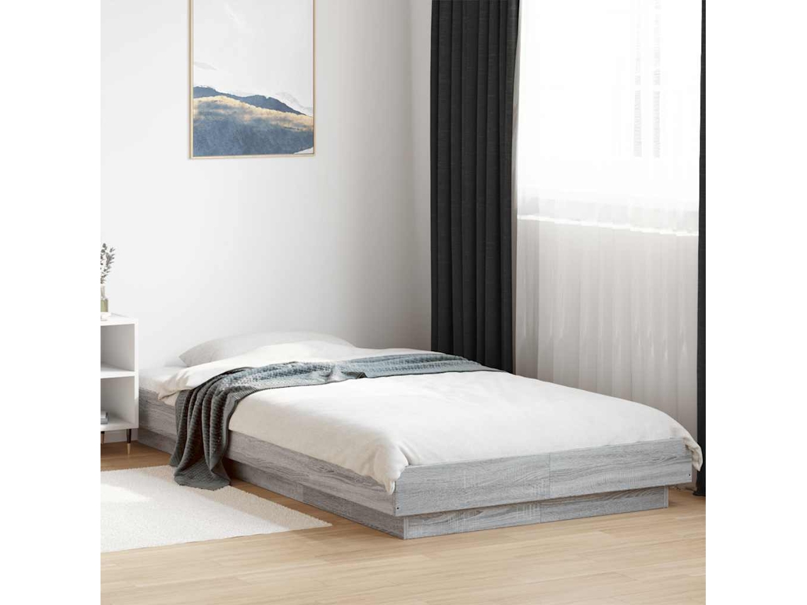 Vidaxl Estrutura Cama 100x200 Cm Derivados De Madeira Cinzento Sonoma