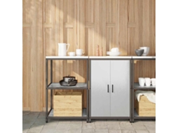 Vidaxl Conjunto De Armazenamento De Cozinha Hattem 2 Unid. Prateado