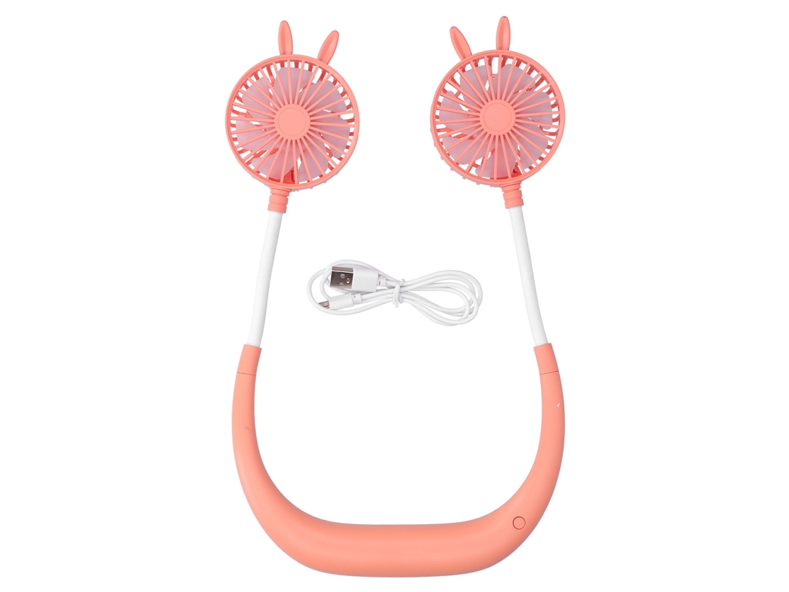 Ats ventilador de Cuello Recargable Usb Portátil Ventilador Electrónico de Enfriamiento para Exterior Viajes Oficina Gimnasio Laranja