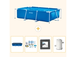 Intex Piscina Com Estrutura Retangular - 260x160x65 Cm - 5-peças S64