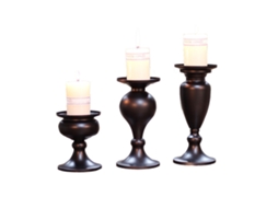 Conjunto de Castiçais de Pilar Metálico para Peças Centrais de Velas Conjunto de Decoração de Lareira com 3 em Forma de Cabaça