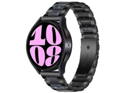 Pulseira De Metal Resinado Com Três Contas Para Samsung Galaxy Watch 6 / 6 Classic