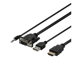 Lurelia Cabo Vga Para Hdmi, 1 M, Com Áudio, Com Alimentação, Vermelho