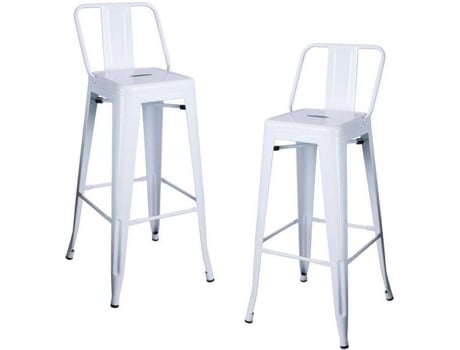 Pack 2 Bancos  Torix (Branco - 43 x 100 x 43 cm - Aço Reforçado)