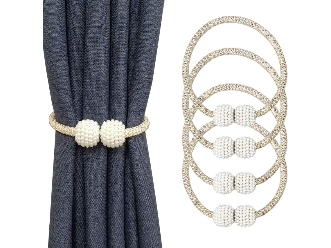 Conjunto De 4 Suportes Magnéticos Para Cortinas Pequenas, Finas Ou Transparentes, Cu, Zqkla