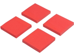 Pacote Com 4 Post Its Superadesivos, 7,6 X 7,6 Cm, 100 Páginas Para Anotações De Escritório Aquaforge (vermelho)