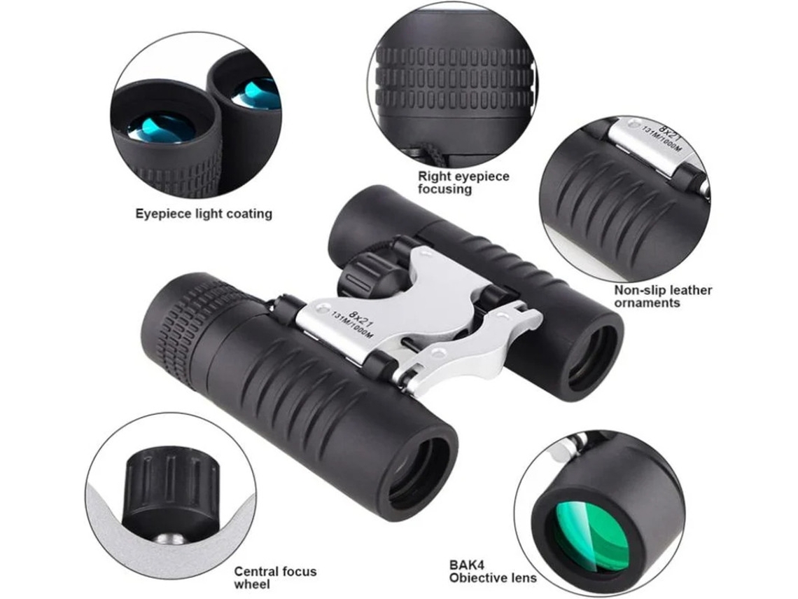 Binóculos 8 X 21 Para Adultos Binóculos Hd Binóculos De Grande Campo De Visão De Alta Definição Para Observação De Pássaros Animais Bestvite