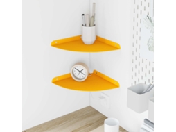 Vidaxl Prateleira Flutuante De Canto 2 Unid. Amarelo Mostarda