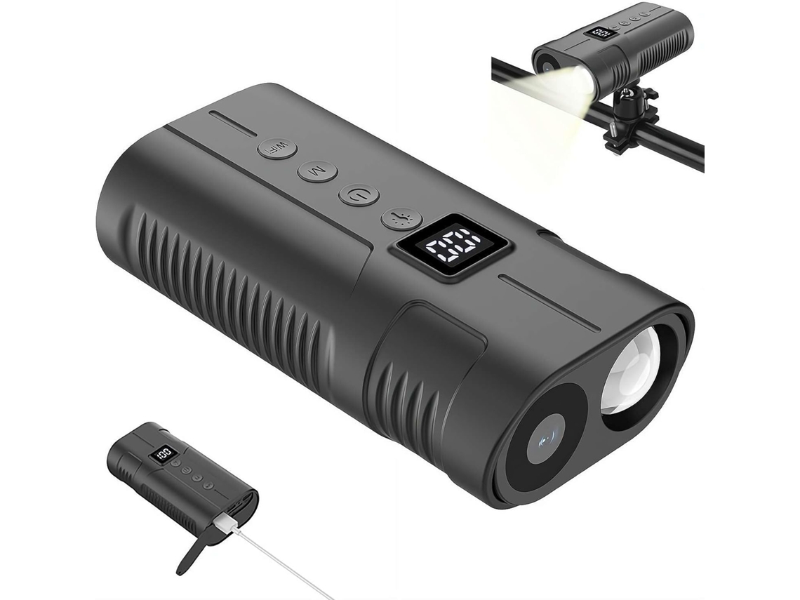 Câmera Frontal Para Bicicleta 2 Em 1, À Prova D'água Hd 1080p Com