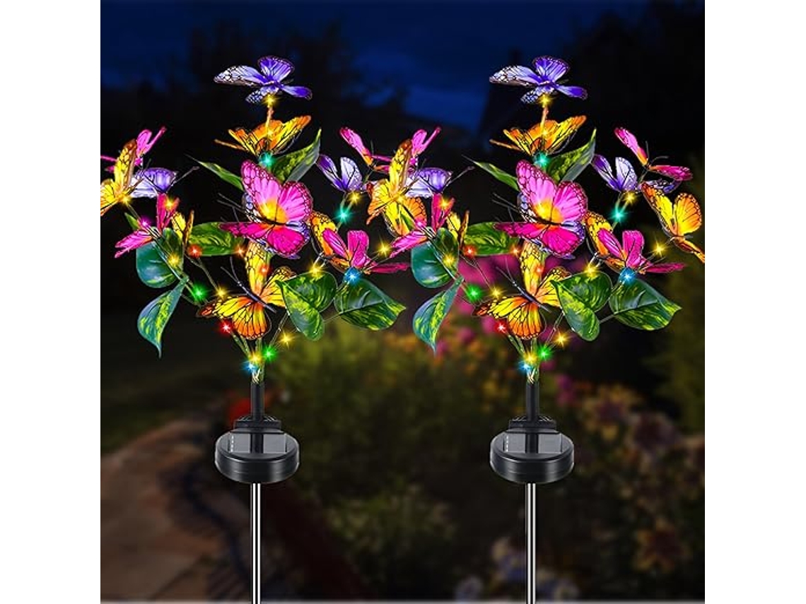 Luzes Solares De Borboletas E Flores, Decoração De Paisagem À Prova Dágua SUNNY SPACES