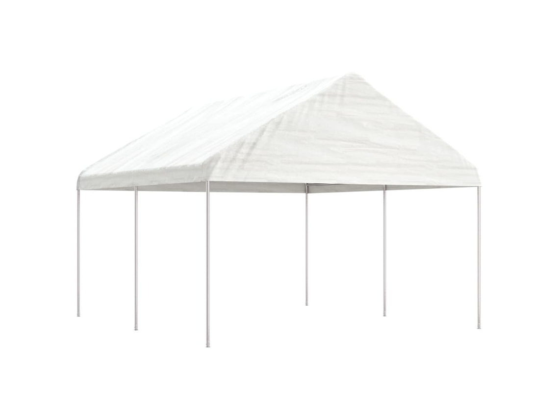Vidaxl Gazebo Com Telhado 4,46x4,08x3,22 M Polietileno Branco