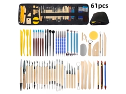 Kit com 61 Peças de Ferramentas para Modelagem em Argila Polimérica, Ideais para Escultura em Cerâmica. AQUAFORGE