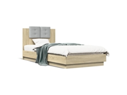Bed Frame, Bed Frames Vidaxl Marrom Madeira Processada (90 X 200 Cm)