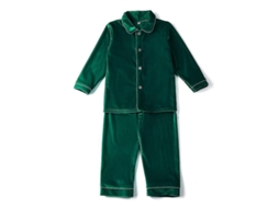 2026 pijamas Familiares de Invierno para Niños Niñas Rojo Oro Terciopelo Calientitos Talla Normal 9 12m B Green
