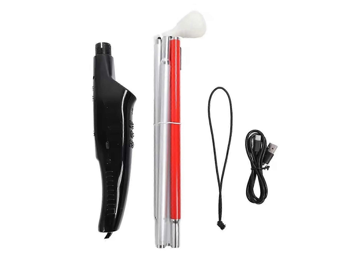 Bengala Dobrável Com Alerta Eletrônico De Voz Vermelho Refletivo Para Pessoas Cegas Que Desejam Evitar Obstáculos.