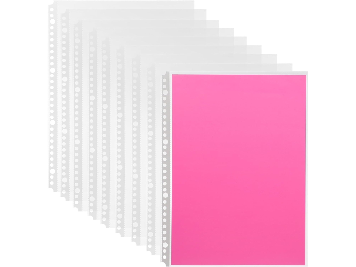 Pastas Organizadoras Abaodam Tamanho A4, 100 Unidades, Transparentes, Design Ecológico, 30 Furos, Ideais Organizar